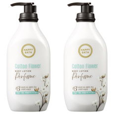 HAPPY BATH Natural系列 保濕香氛身體乳 Cotton Flower B3維他命, 450ml, 2瓶