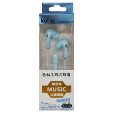 Kolin 歌林 入耳式耳機 12g, KER-DLA02, 藍色, 1盒