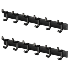 拍平方 太空鋁活動6勾排鉤, 黑色, 2個