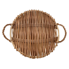 沐慕家居 天然藤編托盤 圓款, 30cm, 1個