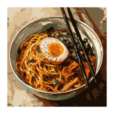 ArtLife 藝術生活 DIY數字油畫 AQ005 20 x 20cm, 熱情拉麵, 1組