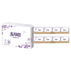 五月花 小捲筒衛生紙 紫小花 270張, 6捲, 32袋