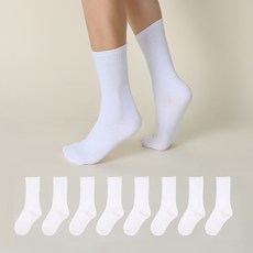 Goldman Socks 女款運動高級30支高密度基本款長筒襪8雙, 白色