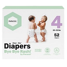 PARASOL Clear + DryTM 新科技水凝尿布 工藝升級版 4 20~32Ibs, L, 52片