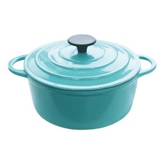 鍋寶 琺瑯鑄鐵鍋 2.7公升 鍋身、鍋蓋/鑄鐵材質琺瑯塗層, 湖水綠, 1個
