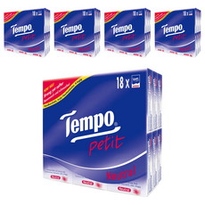 Tempo 4層迷你紙手帕 柔韌耐用, 18包, 5袋