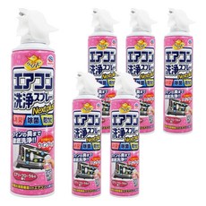 興家安速 冷氣清潔劑 粉色花香, 日本原裝進口, 強力去汙, 深層清潔, 99.9%抑菌, 420ml, 6瓶