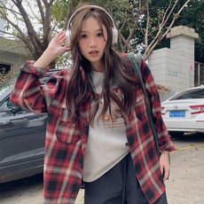 어썸풀 여성용 할리엔 체크 셔츠 A24FST070906