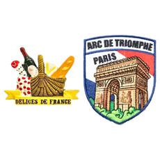 A-ONE 匯旺 法國美食食物磁鐵 + 法國臂章2件組, 巴黎凱旋門, 2.68 X 2.01吋 + 2.4 X 3吋