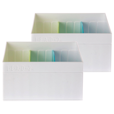 INOMATA 日本彩色分格板收納盒2件組, 白色, 1組