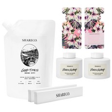 SHARECO 台灣公司貨 空間香氛儀式組 朝霧擴香補充 + 捕擴圓瓶2入 + 白扶桑香水吊卡, 1套