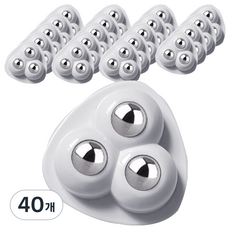 Sloand 黏貼式旋轉三角滾珠輪 3.7 x 3.7 cm, 白色, 40個