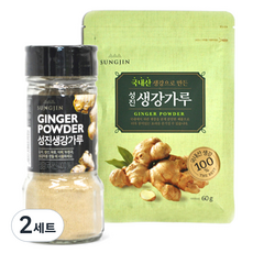 성진 국내산 생강 가루 병 40g + 지퍼형 60g 세트, 2세트, 100g