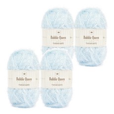 brandyarn Bubble Queen系列 菜瓜布線 90g, 淺藍色, 4捲