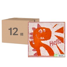 DASING 達興 HELLO緹花小方巾 22x23cm, 恐龍 顏色隨機, 12條