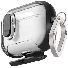 NUART MagSafe磁吸支架鎖扣防撞保護殼, 黑色, 1個, AirPods Pro2 / Pro