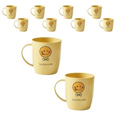 THE ZAKKA 多彩微笑牙刷杯, 10個, 黃色的