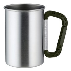 SALUS 佐藤金屬 不鏽鋼可掛式馬克杯, 軍綠色, 1個
