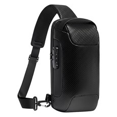 防盜密碼鎖USB充電防潑水透氣多功能單肩包 342g, 黑色, 1個