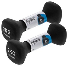 코멧 네오프렌 아령 2kg, 2개, 블랙