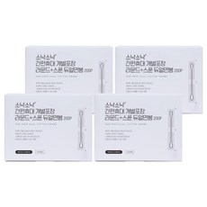 소낙소낙 간편휴대 개별포장 라운드 + 스푼 듀얼면봉, 200개입, 4개