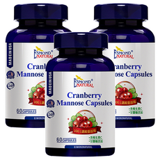 ESMOND NATURAL 愛司盟 蔓越莓甘露糖膠囊 純素, 60顆, 3罐