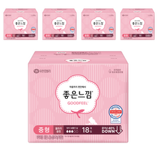 GOODFEEL 日用超薄蝶翼型衛生棉, 中型, 18片, 5包