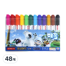 DONG-A Ppaekkom 探頭先生油性麥克筆, 混合顏色, 48個