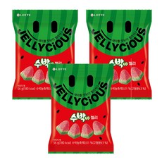 LOTTE 樂天 Jellycious 西瓜造型軟糖, 56g, 3包