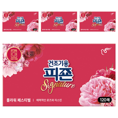 피죤 건조기용 시트 섬유유연제 시그니처 플라워페스티벌 본품, 120개입, 4개