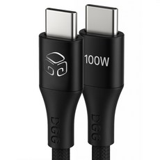 디지지 제로백 C타입-C타입 100W PD 초고속 충전 케이블, 블랙, 1개, 1.2m