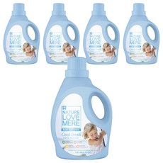NATURE LOVE MERE 然自母愛 嬰幼兒衣物柔軟精 清新棉花香, 1800毫升, 5個