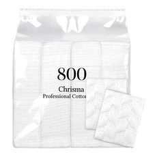 CHRISMA 專業化妝棉 Set 800枚 棉質壓花 柔軟觸感 高溫壓縮技術 不起毛球 無化學成分、色素, 1包
