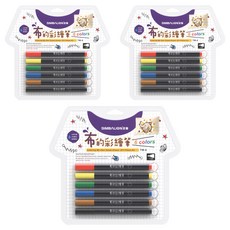 SIMBALION 雄獅 TM-6 布彩繪筆, 6色, 3盒