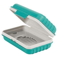 AHOYE 輕巧便攜帶蓋密封防漏旅行肥皂盒, 綠色, 1個