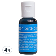 셰프마스터 리쿠아젤 수용성 식용색소 네온브라이트블루, 20g, 4개