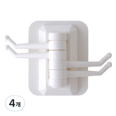 피어니스트 욕실타월 거치 걸이, 화이트, 4개
