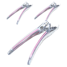 DAKARA 水晶大髮夾 12cm, 透明+粉色, 6個