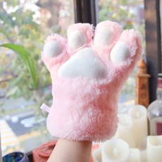 스투피드 고양이 발바닥 장갑, 핑크, 1개