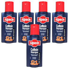 Alpecin 咖啡因洗髮露 C1 強健髮根 活絡頭皮 豐盈髮絲 德國製造, 250ml, 5瓶
