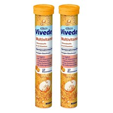 ELKOS 愛可舒 VIVEDE綜合維生素發泡錠 香橙風味 6g*17顆 補充每日所需維生素, 2支
