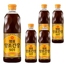 샘표 양조간장 501, 860ml, 5개