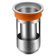 不鏽鋼防蟲防臭地漏芯 小 短款, 1個, 橘色/銀色