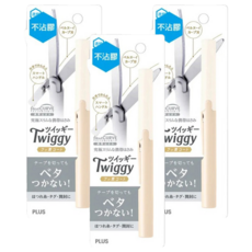 PLUS 普樂士 Twiggy 不沾膠 筆型剪刀, 弧線型刀刃 奶茶色, 3個