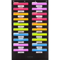 Cbucks 雙 10 名牌口袋壁掛式文件管理器, 黑色, 1個