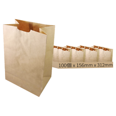 JJG 壯佳果 本牛皮紙 方形抱袋 代號 8260 寬156 x 高312 x 摺邊100mm, 50個, 2本
