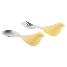 PICABOO 布咔寶 學習餐具叉匙組, 黃色, 1組