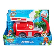 nickelodeon 汪汪隊立大功 叢林狗狗豪華車輛組 - 毛毛 + 大象消防車, 紅色, 1組