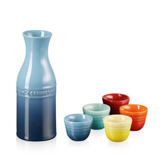 LE CREUSET 酒瓶 350ml+酒杯 5個入組 混合色, 酒瓶+5種水杯, 1組