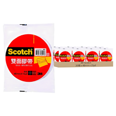 3M Scotch 雙面膠帶, 48mmx15yd, 668, 20個